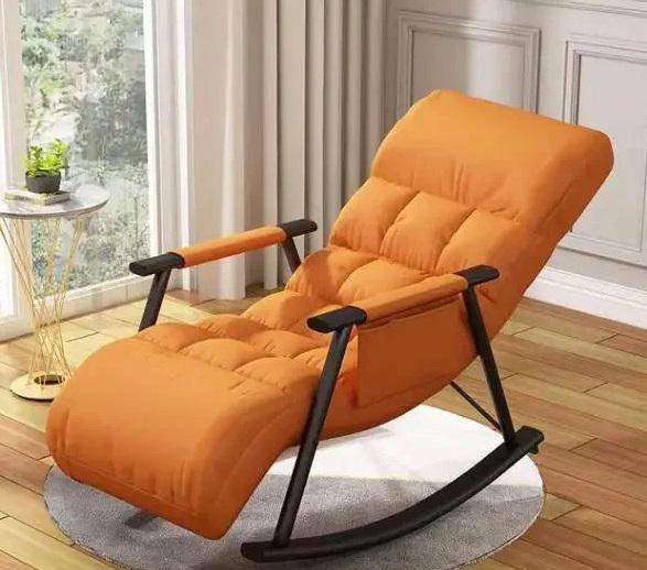 Кресло-качели Y-03 с регулируемой подставкой для ног и каркасом из фанеры Оранжевый