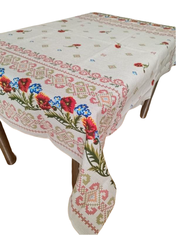 Скатертина Орнамент 150x220 Білий (Д-am-skatert-N-005-03)