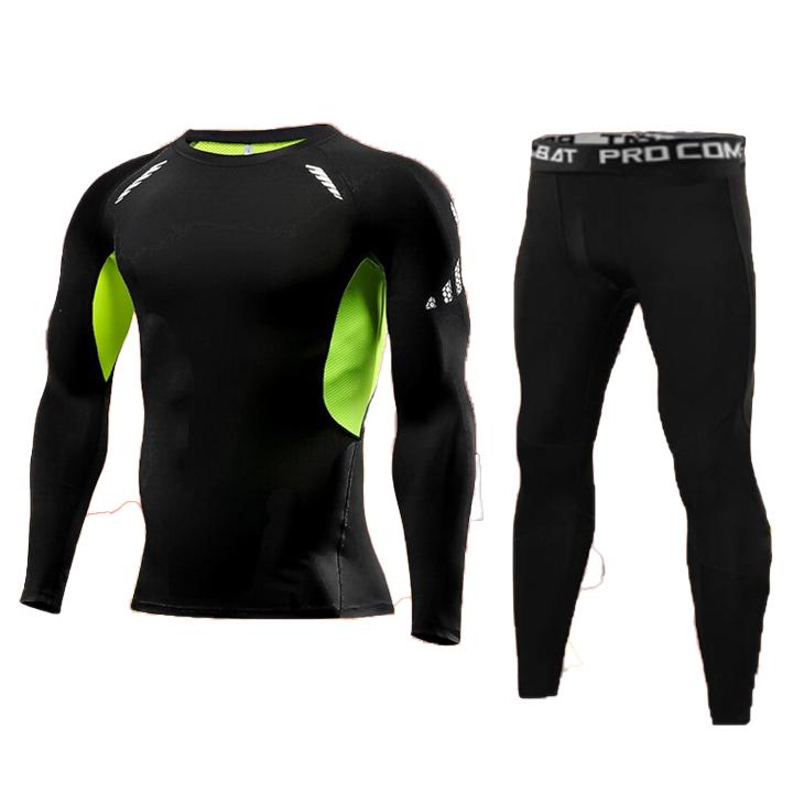 Термобелье для взрослых SPORT Thermal Underwear Winter Ventilation 165-170 см Black/Green (3352) - фото 1