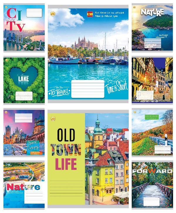 Зошити учнівські Тетрада Мікс ПМК 48 аркушів клітинка 10 шт. в упаковці