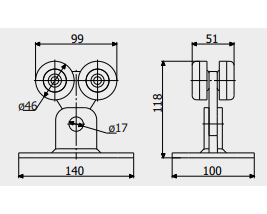 Каретка несуча Roll Grand №2В для підвісних систем/механізмів і підвісних воріт до 400 кг - фото 2 Каретка несуча Roll Grand №2В для підвісних систем/механізмів і підвісних воріт до 400 кг - фото 2