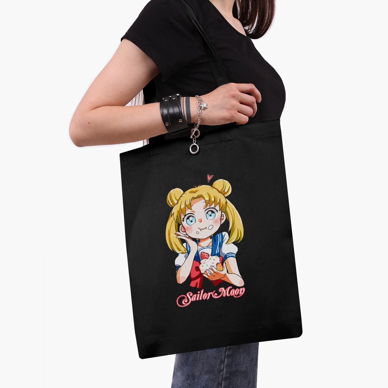 Эко сумка шоппер Sailor Moon 41x35 см Черный (9227-2917-BK)