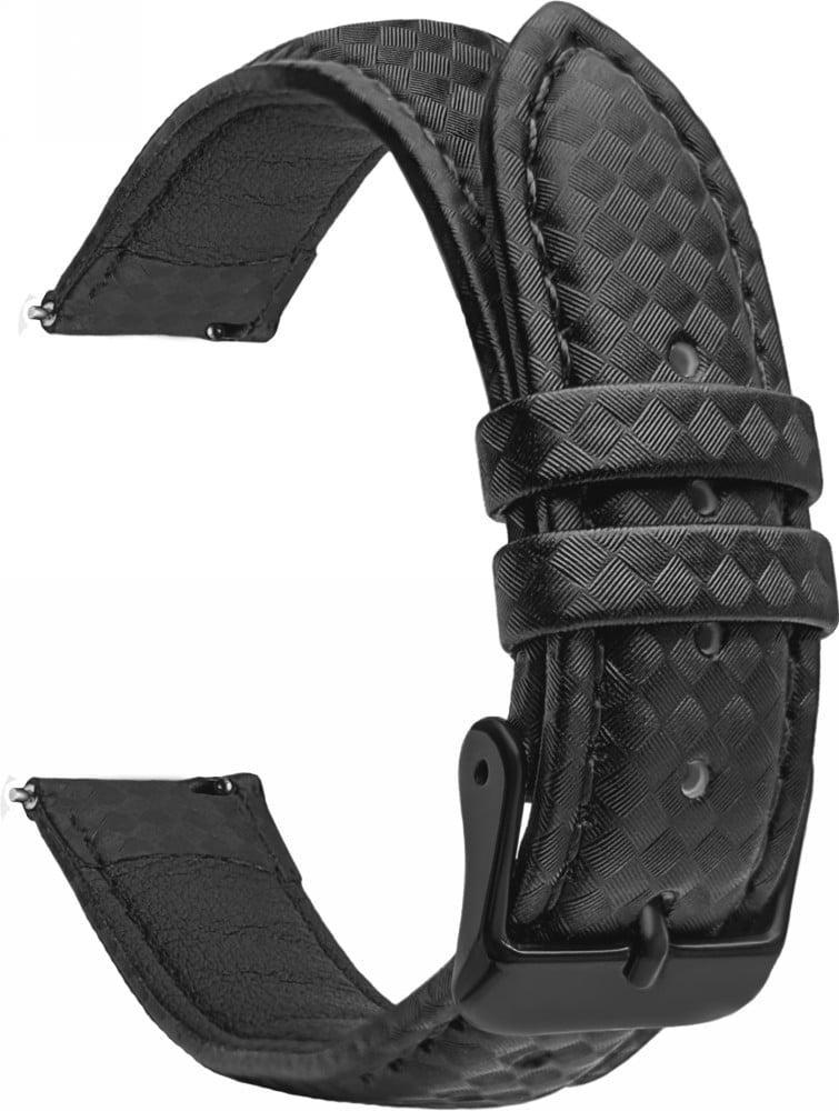 Ремешок кожаный Carbon для Haylou Solar Pro LS18 Black (40835-2B)
