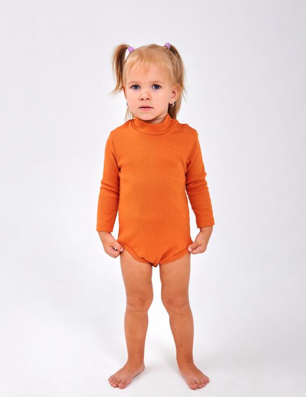 Боди-гольф для девочки Smil Кашкорс с начесом 86 см Оранжевый (102773)