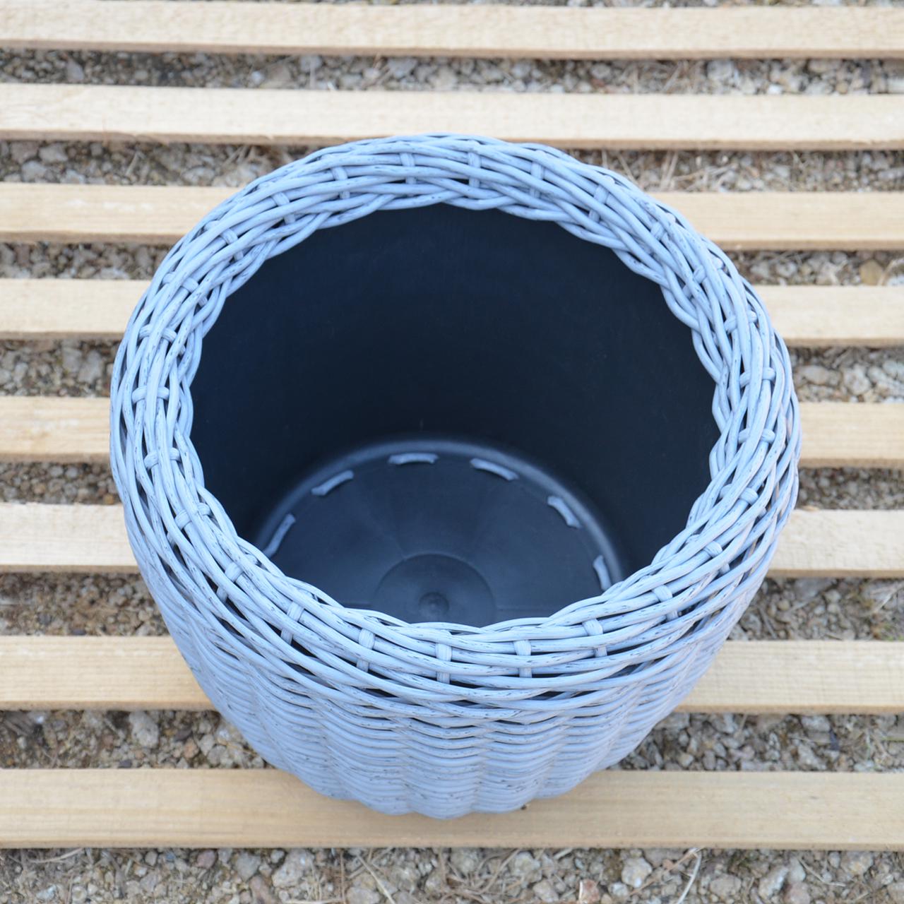 Кашпо для рослин з штучного ротангу 12 л Сірий (11717132) - фото 5 Кашпо для рослин з штучного ротангу 12 л Сірий (11717132) - фото 5