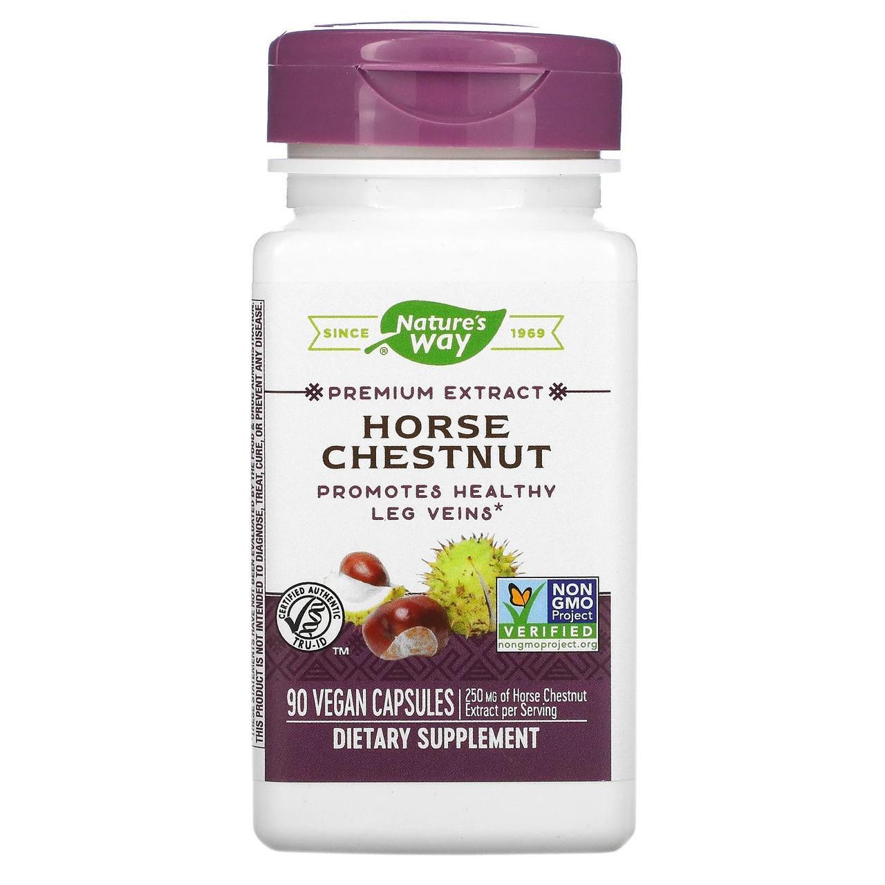 Каштан кінський Nature's Way Horse Chestnut 250 мг 90 веганських капс. (1459495145)