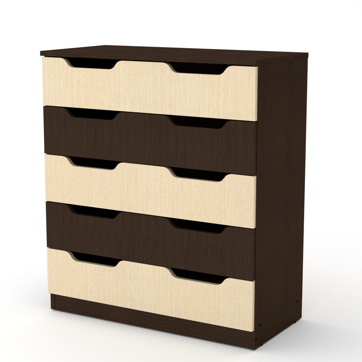 Комод для дому з висувними шухлядами Компаніт 5М 80х38х90 см Венге темний/Дуб молочний (1638296) - фото 1