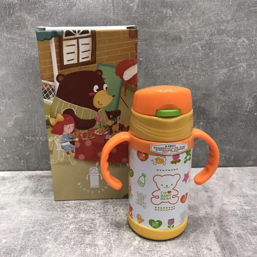 Термос-поилка детская Stenson MT-3451 с ручками 350 мл Оранжевый/Белый (1724169062) - фото 1