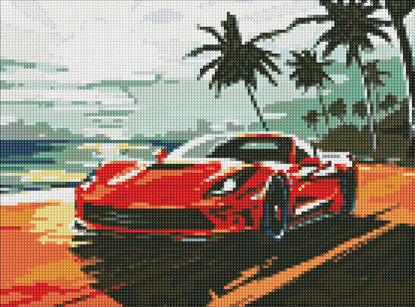 Набір з алмазною мозаїкою Ideyka Поїздка узбережжям AMO8176 на підрамнику 30x40 см (MTT-196525)