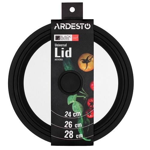 Кришка для посуду Ardesto Black Mars Smart 24/26/28 см Чорний (AR2428UL)