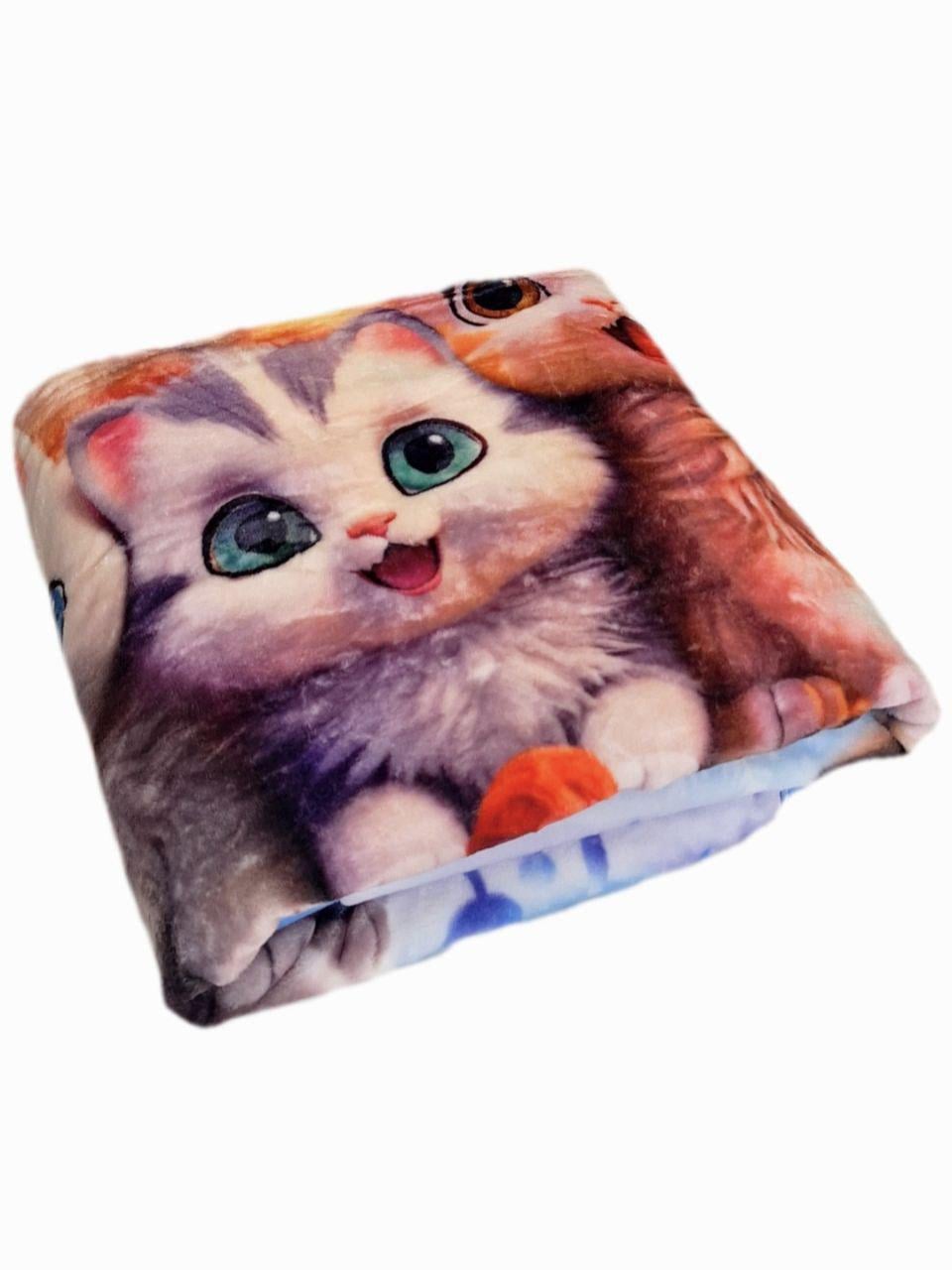 Плед двухсторонний детский Malloory Home Веселые котята флисовый 105x130 см (1438)
