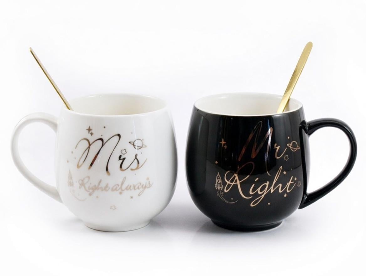 Набір чашок порцелянових у подарунковій упаковці Interos MR&Miss 350 мл 2 шт. (211GB)