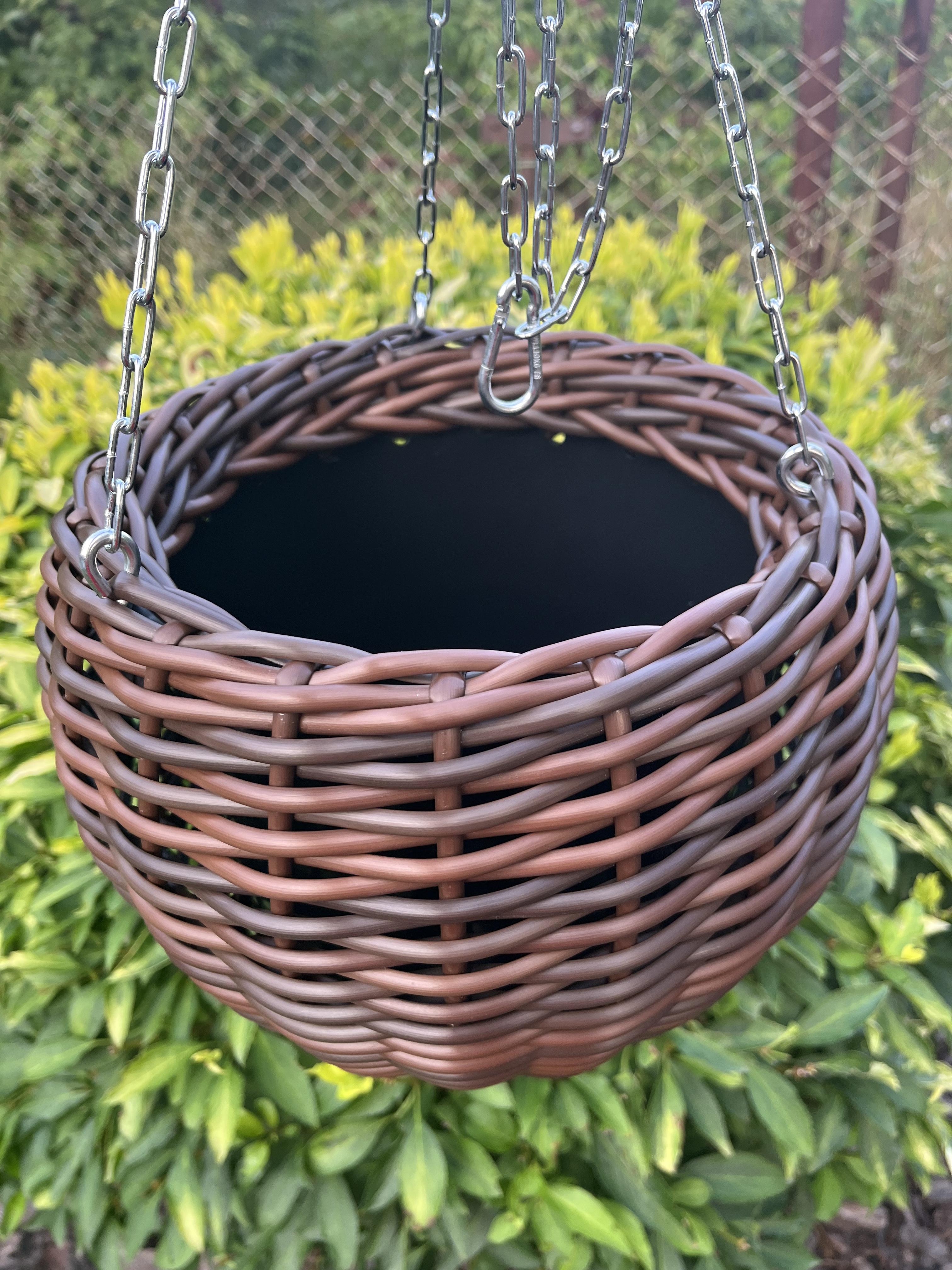 Кашпо підвісне для квітів зі штучного ротанга 5 л Меланж (28105871)