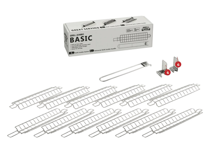 Набор решеток GRILL JUMBO Basic с регулируемой сеткой для гриля 6 комплектов и ручка (7774)