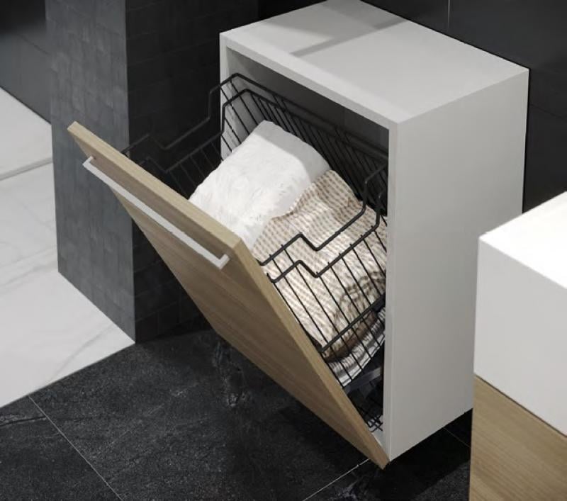 Корзина для белья Starax с держателем 400 мм Хром (S-8113-C)