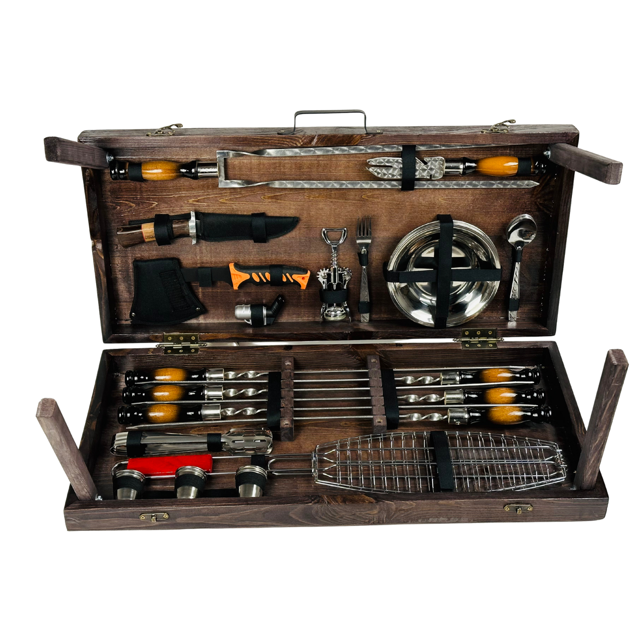 Набор шампуров в кейсе-столике Grill Master в деревянном кейсе