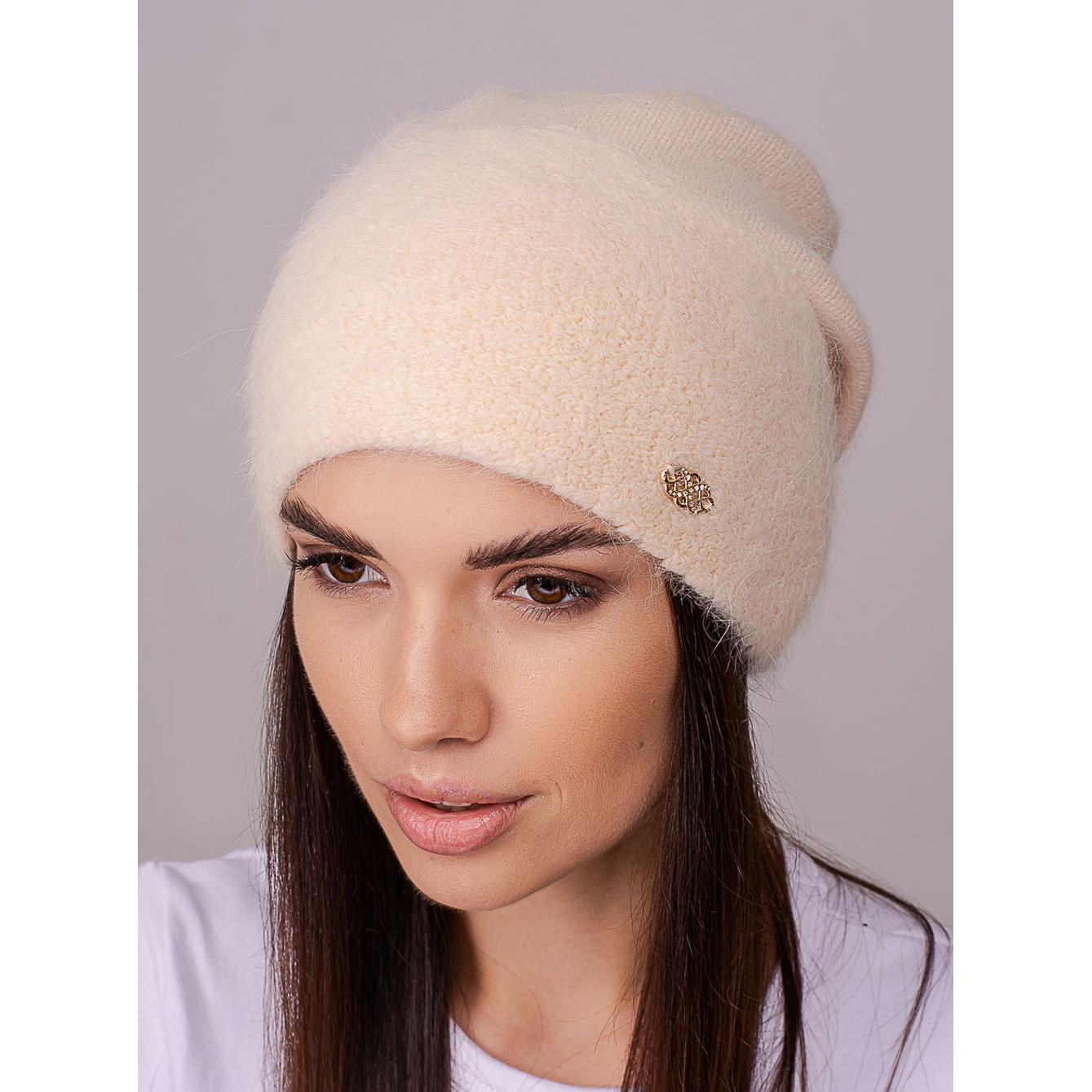 Шапка женская Leks АФИНА ангорная двойная с отворотом сзади сцепленная one size Жемчужная (251370) - фото 1 Шапка женская Leks АФИНА ангорная двойная с отворотом сзади сцепленная one size Жемчужная (251370) - фото 1