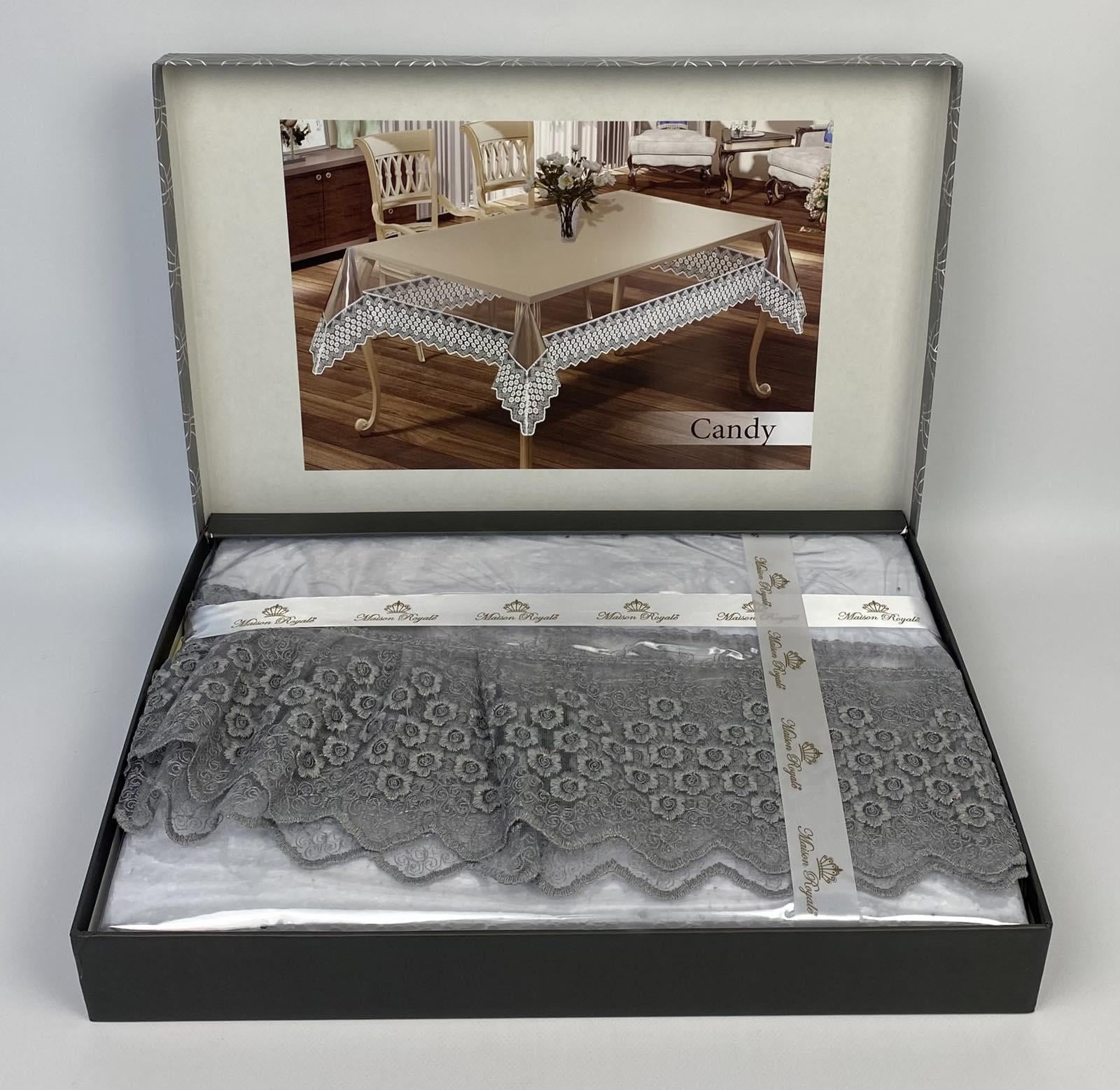 Скатерть с кружевом Maison Royale Candy 160x220 см ovale Silver (CN22611)