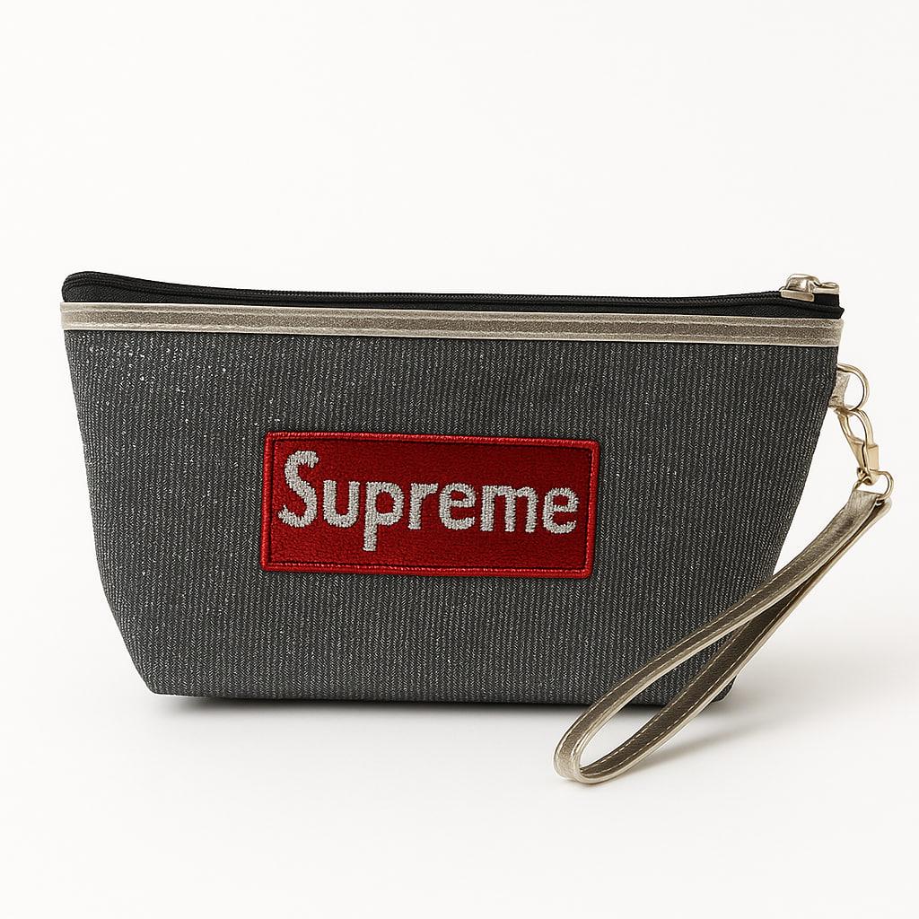 Косметичка Supreme с пайетками блестящая Серый (08049730)