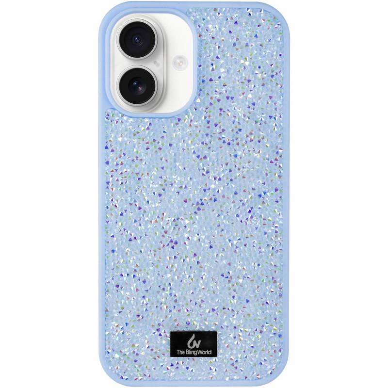 Противоударный TPU чехол Bling World Rock Diamond для Apple iPhone 16 (6.1") Голубой