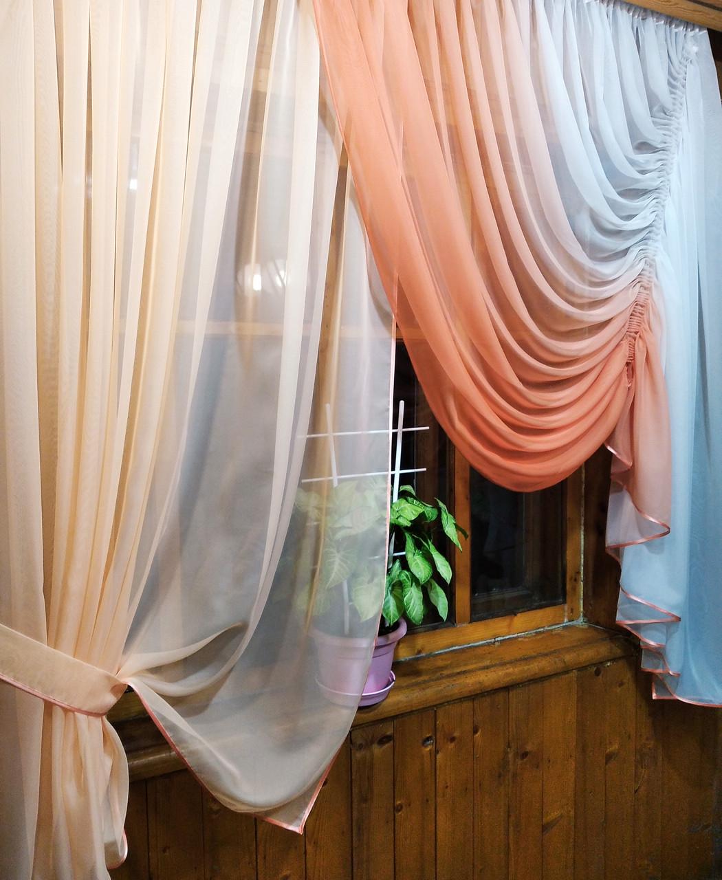 Занавеска кухонная Ясмина Персиковый (1566078881) - фото 3 Занавеска кухонная Ясмина Персиковый (1566078881) - фото 3