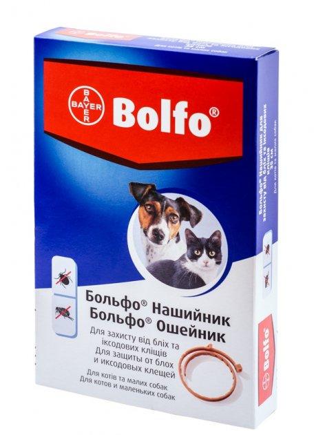 Нашийник від бліх і кліщів Bayer Bolfo для котів і малих порід собак 35 см (1139108083) - фото 1 Нашийник від бліх і кліщів Bayer Bolfo для котів і малих порід собак 35 см (1139108083) - фото 1