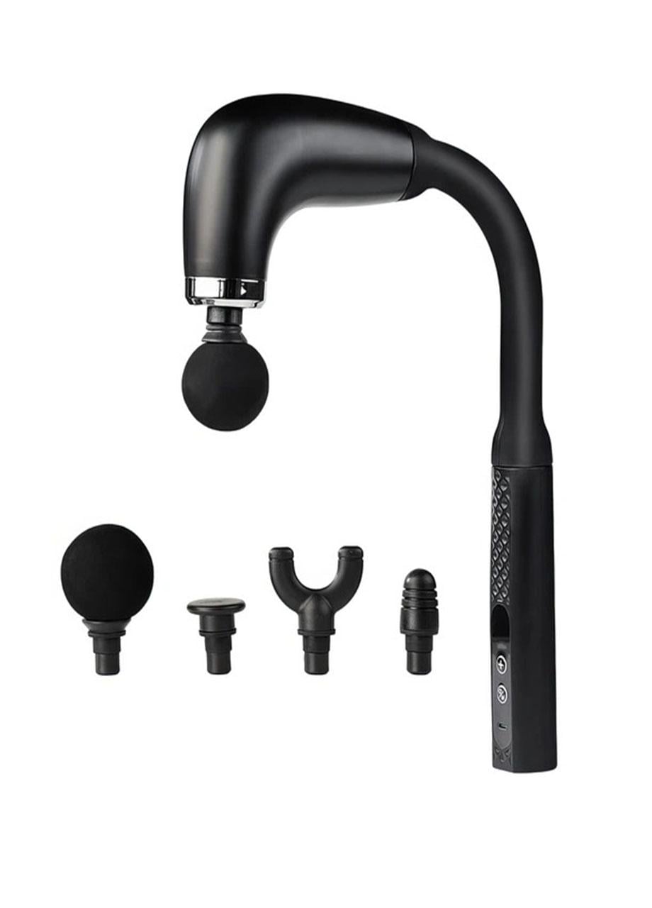 Массажер для тела аккумуляторный Good Idea 4 насадки ручной перкуссионный 6 режимов USB-зарядка Черный (36355662T)