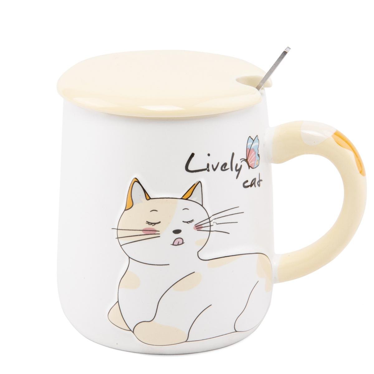 Керамическая чашка Elisey Happy cat Желтый (8805-018)