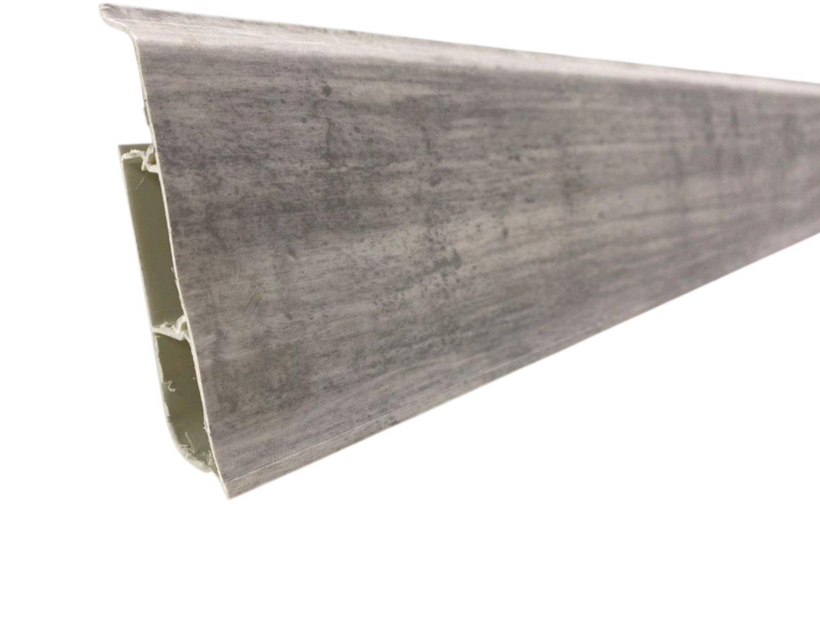 Плинтус КСК Система ПВХ 80х22х2200 мм Камень светлый 256