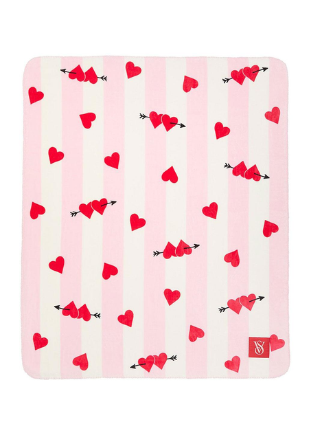 Плед Victoria's Secret Cozy-Fleece Blanket флісовий Рожевий у смужку (24937328)