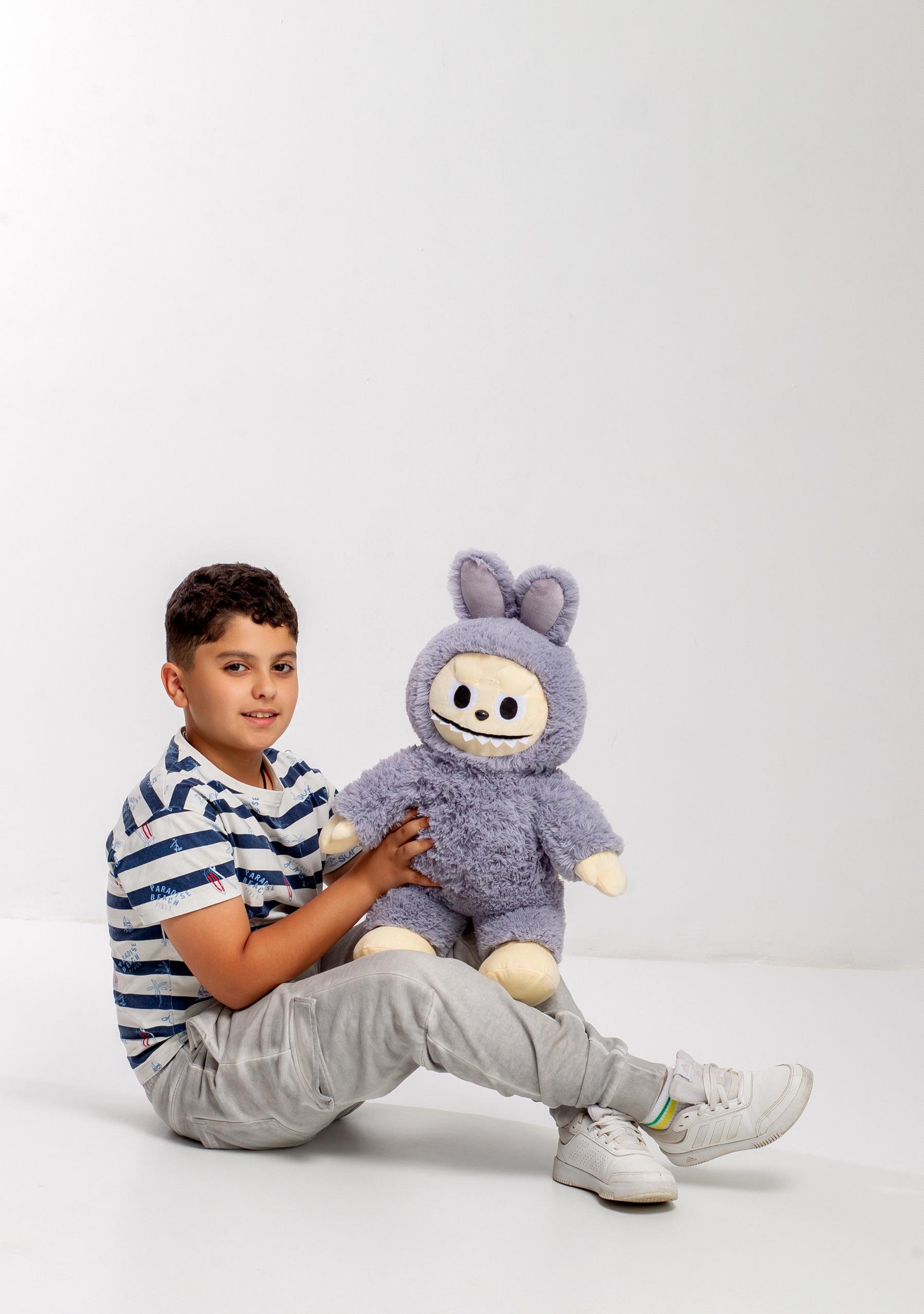 Игрушка мягкая Labubu Серый - фото 4