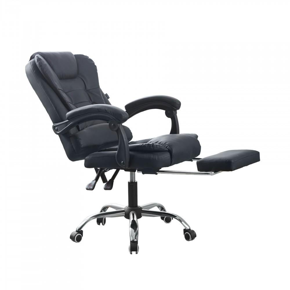 Кресло офисное Bonro BN-6071 на колесиках с подставкой для ног и регулировкой высоты сидения Черный (124-76-42400292)