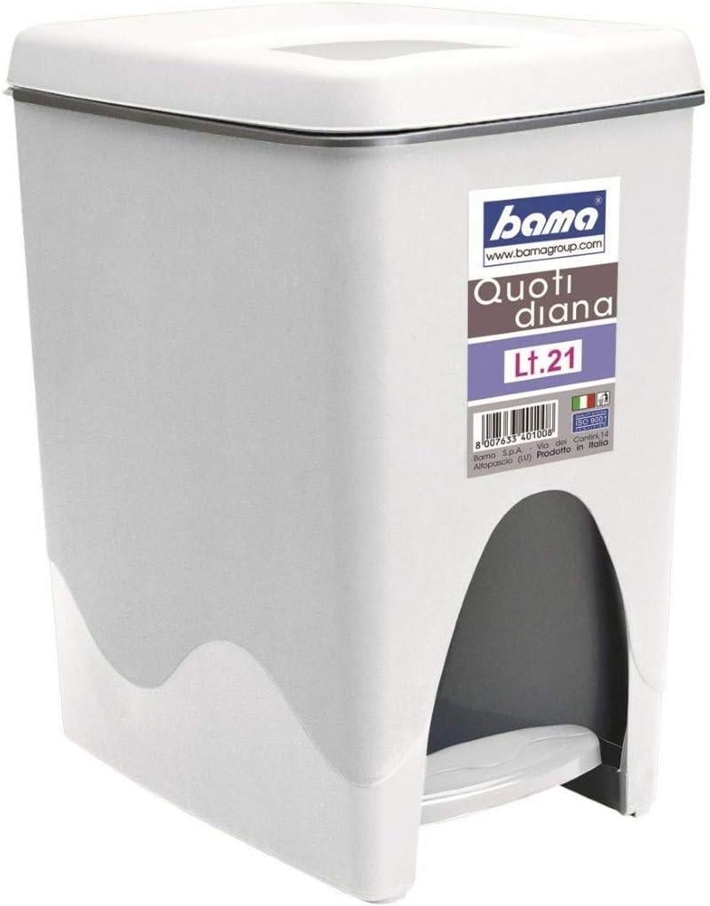 Контейнер для мусора Quotidiana с педалью 23x35x40,5 см 21 л Белый (4017)