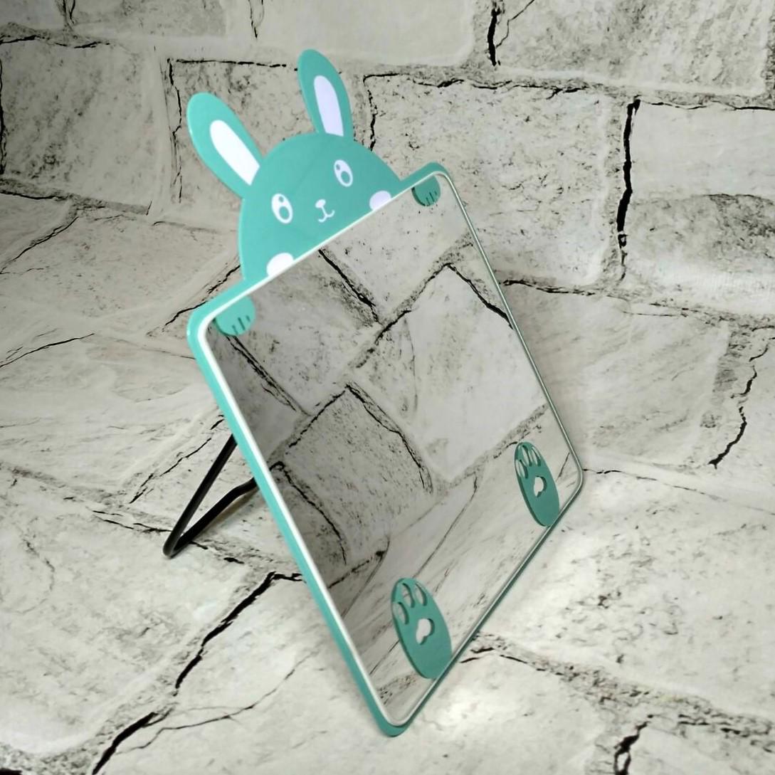 Зеркало настольное Зайчик металлическое 12,5х12,5 см Голубой (23-135-2)