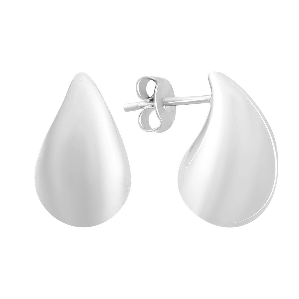 Серьги серебряные пусеты в форме капли Серьги серебряные пусеты в форме капли