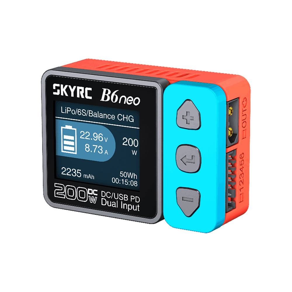 Зарядний пристрій VOLTRONIC SKYRC B6Neo 200 Вт 24В 10А РК-дисплей балансир для LiPo NiMH акумуляторів (36894)