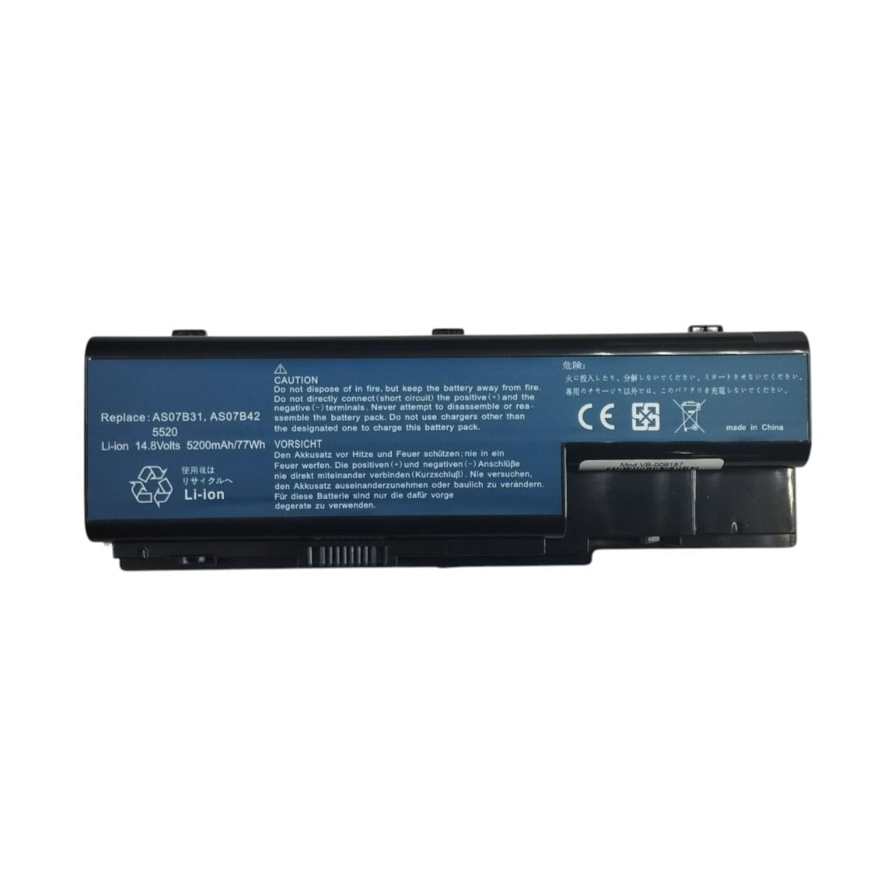 Аккумулятор для ноутбука Acer AS07B42 Aspire 5520 14.8V 5200 mAh (009187)