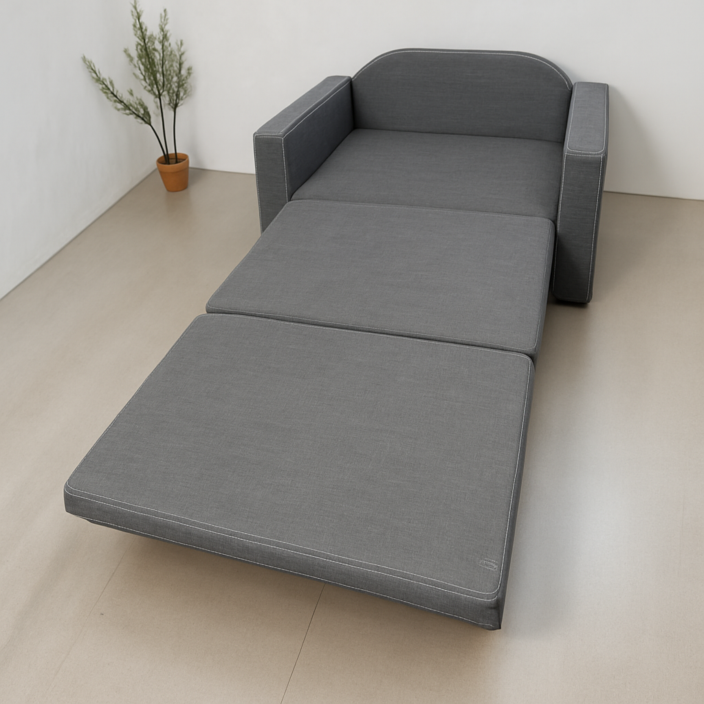 Диван-кресло мягкий раскладной Tobi Sho Максиан рогожка Bahama 1140х850х830 мм 46/Серый