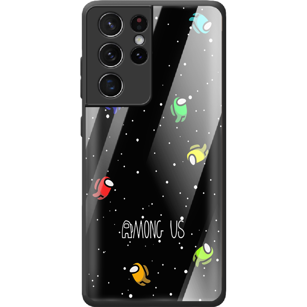 Чехол BoxFace Samsung G998 Galaxy S21 Ultra Among Us Invisible Черный силикон со стеклом (41719-bk76-42231)