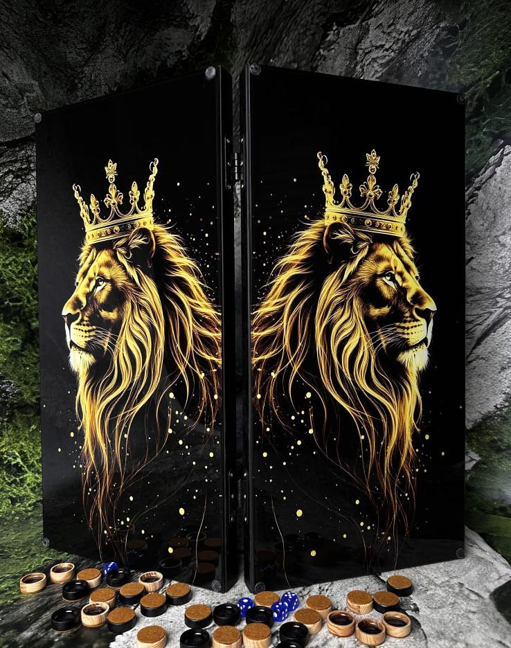 Нарды из дерева и каленого стекла Царь Лев 50 см (Н-201) Нарды из дерева и каленого стекла Царь Лев 50 см (Н-201)