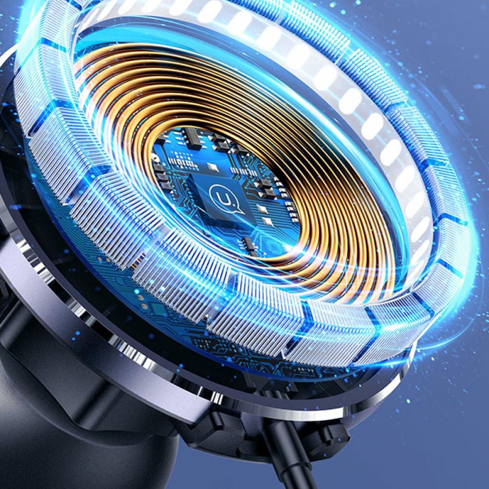 Тримач-безпровідна зарядка для телефону в машину Usams US-CD164 Ultra-Slim Чорний (CD164DZ01) - фото 6