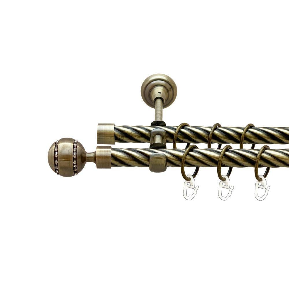 Карниз Orvit Аркадия двухрядный скрученный 19/19 мм 160 см Антик (00-00022165)