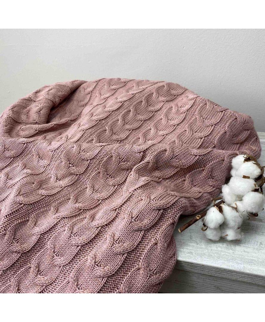 Плед Глория косы 190х220 см Пепел розы (014600) - фото 3 Плед Глория косы 190х220 см Пепел розы (014600) - фото 3