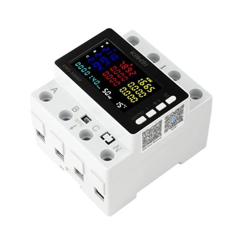 Счетчик электроэнергии Wi-Fi KWS-306WF трехфазный 220 В 80 А с функцией защиты и установкой на DIN-рейку (4656) Счетчик электроэнергии Wi-Fi KWS-306WF трехфазный 220 В 80 А с функцией защиты и установкой на DIN-рейку (4656)