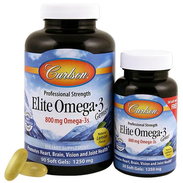 Омега 3 Carlson Labs Elite Gems 800 mg 90 и 30 Soft Gels