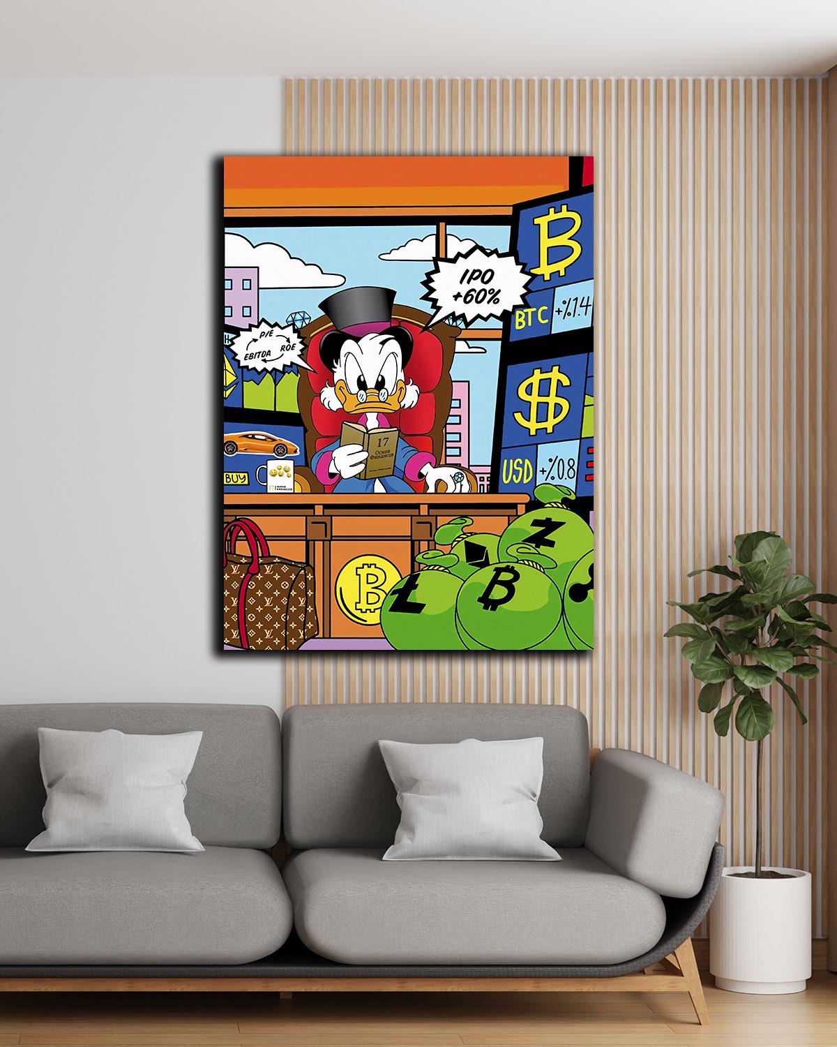 Картина в офис Скрудж Трейдер 90х120 см (MIX-146-2)