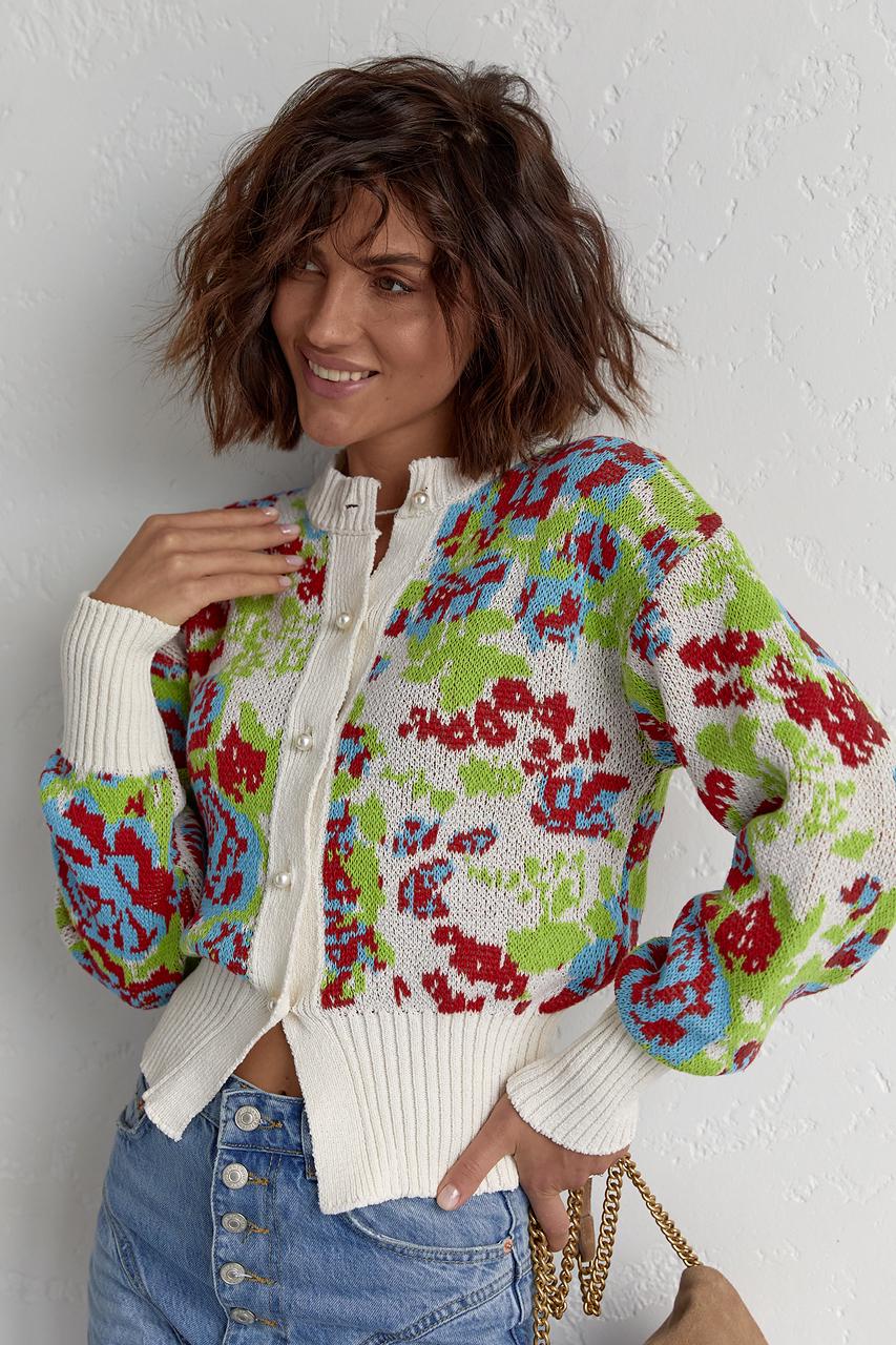 Кардиган укорочений S Молочний (11352439) - фото 9 Кардиган укорочений S Молочний (11352439) - фото 9