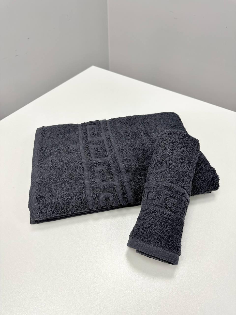 Комплект махровых полотенец Greek 35х60 см/70х135 см Графитовыйовый