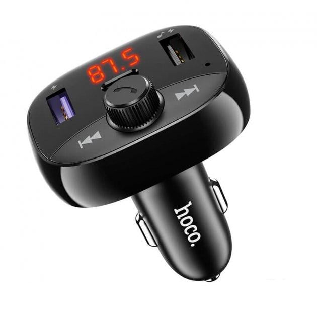 Адаптер автомобильный HOCO 50W In-Car BT FM transmitter DE2 |2USB/1Type-C, QC/PD, 20W/3A|