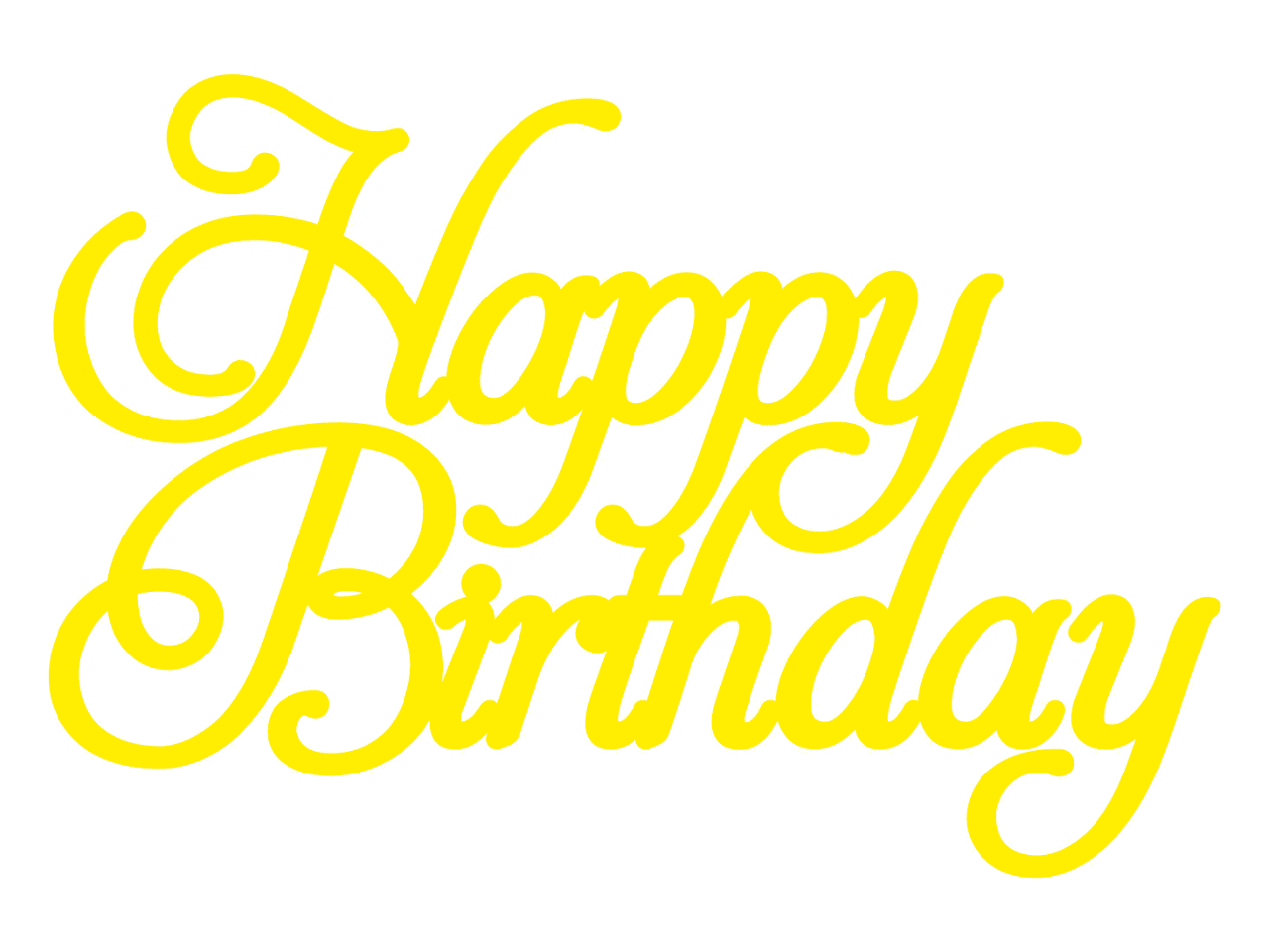 Топпер акриловий боковий Elfy Happy Birthday Золотий (TP01)